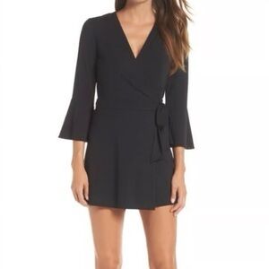 Lilly Pulitzer Black Wrap-Front Mini Dress